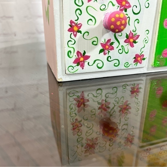 Hand painted 6 compartment organizer with drawers. 90s - Picture 9 of 15